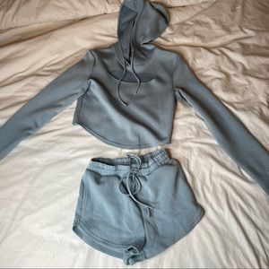 BuffBunny Crop Hoodie & Shorts Set